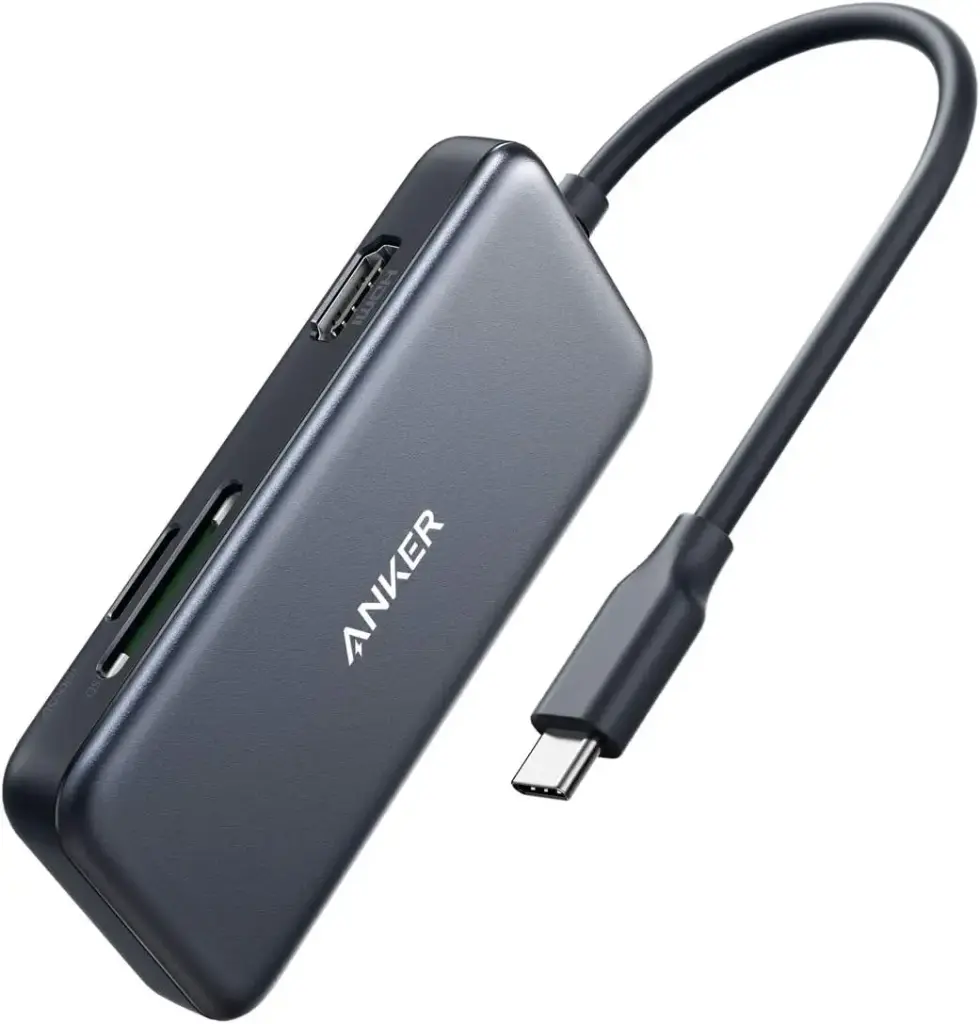 Anker USB C Hub, 5-in-1 USB C Adapter, with 4K USB C to HDMI, SD and microSD Card Reader, 2 USB 3.0 Ports A83380A1