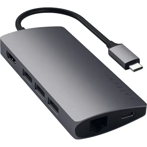 Satechi USB Type-C Multi-Port Adapter 4K with Ethernet V2 (Space Gray) ST-TCMA2M