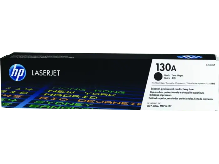 HP 130A Black Original LaserJet Toner Cartridge, CF350A