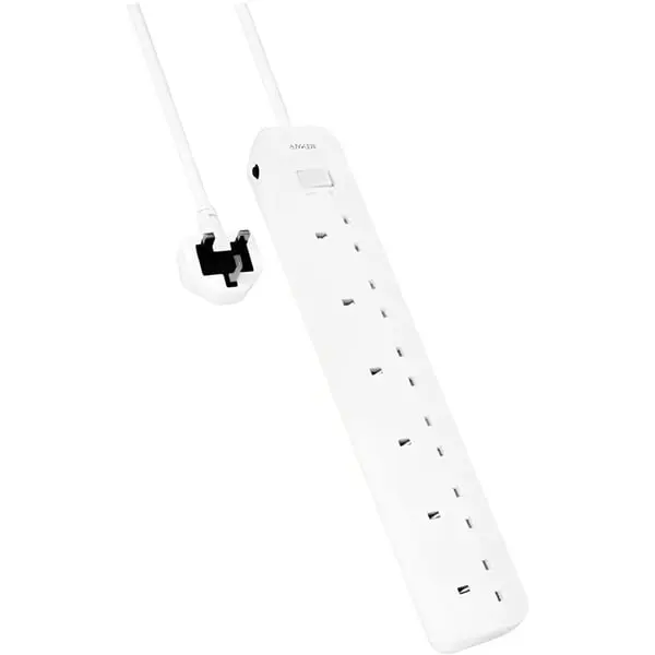 Anker PowerStrip 6AC Extension 2990W, 6 Power Sockets, Advanced Surge Protection A91F3K21