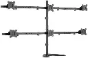 Skill Touch SH 57 T06 Free Standing Pole Mount 6 Screen Monitor Tabletop Stand, Suitable For Most 17-32" Screens, 100x100mm and 75x75mm VESA, Cable Management, Black