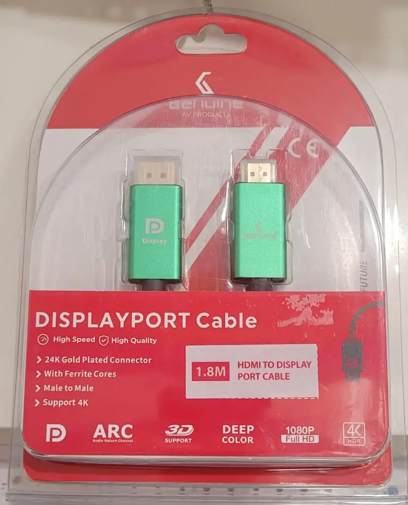 Genuine 4K HDMI To Display Port Cable 1.8 Meter GNHDDP1.8M