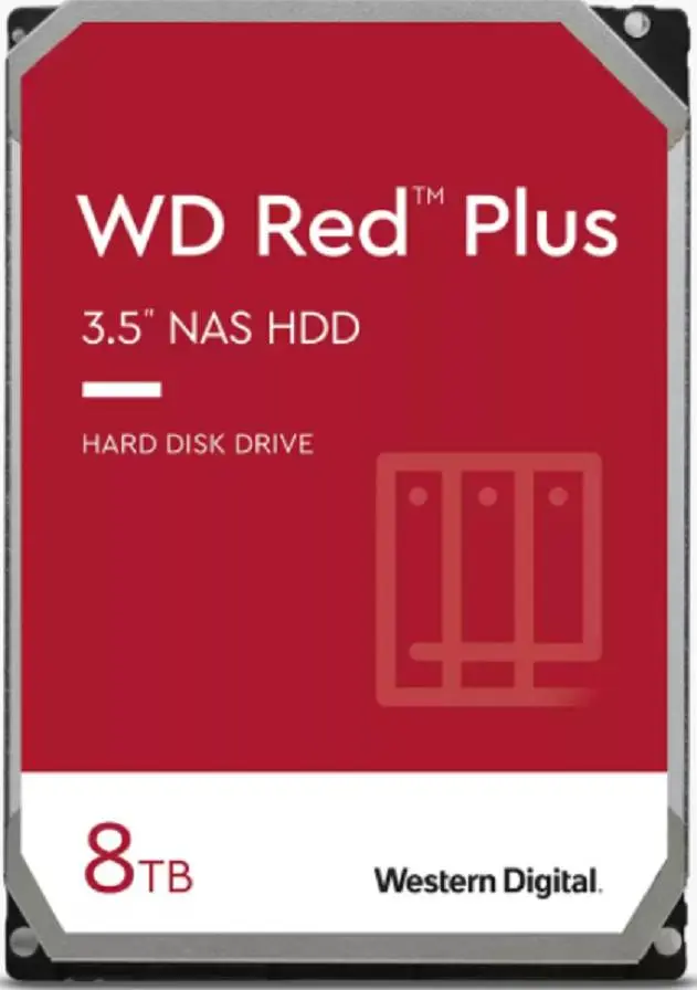 Western Digital WD Red Plus 8TB 5640RPM Sata 6 Gb/s 256MB Cache 3.5-Inch NAS Internal HDD WD80EFPX-68C4ZN0