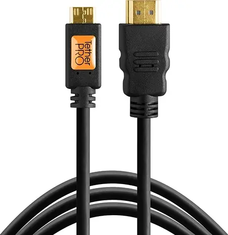 Tether Tools TetherPro High-Speed Mini-HDMI To HDMI Cable With Ethernet (15 ft, 4.6m) TPHDCA15