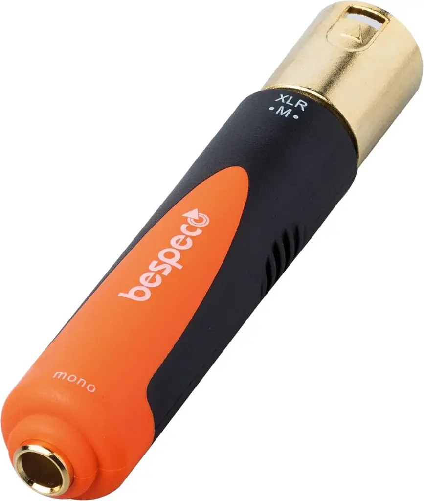 Bespeco SLAD125 XLR Male Plug to 6.3mm Mono Jack Female Socket Adapter