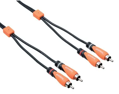 Bespeco 2 RCA Male to 2 RCA Male Audio Cable, 1.8 Meter, Black / Orange SL2R180
