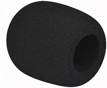 WAS Microphone Windscreen Foam Cover Round - Black