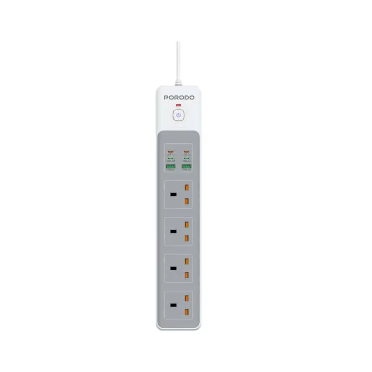 Porodo FWC045 4AC 65w 3000w Power Strip White PD-FWCH045-WH