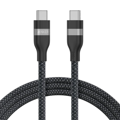 Anker 6ft 1.8Mtr 240w USB-C to USB-C Upcycled Braided Cable Black A82E2H12