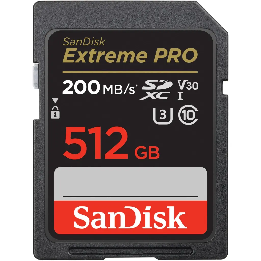 SanDisk Extreme Pro 200Mbps 512GB SDXC UHS-I Card SDSDXXD-512G-GN4IN V30