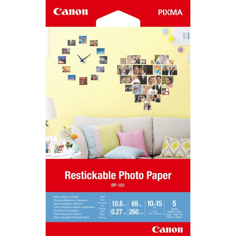 Canon RP-101 4x6 Restickable Photo Paper 260gsm 5-Sheets 3635C002