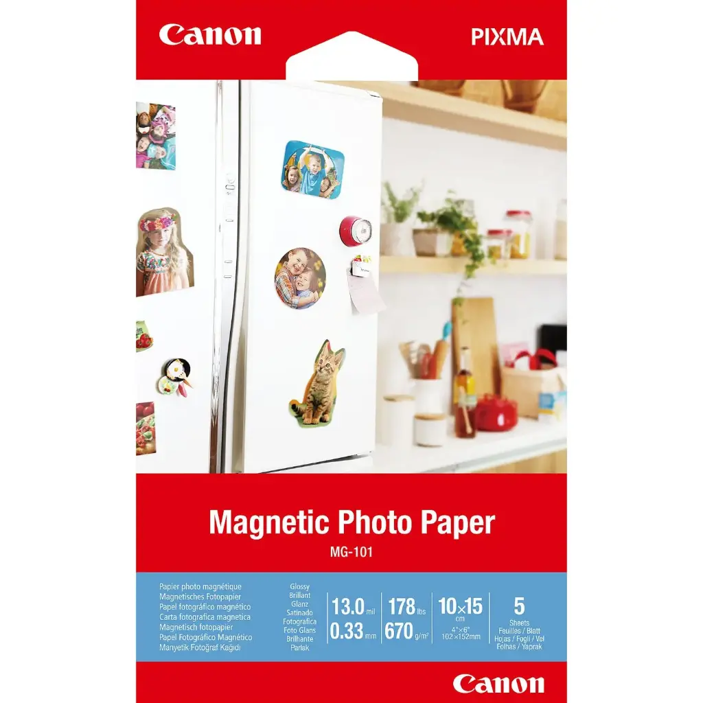 Canon MG-101 4x6 Magnetic Photo Paper 670gsm 5-Sheets 3634C002