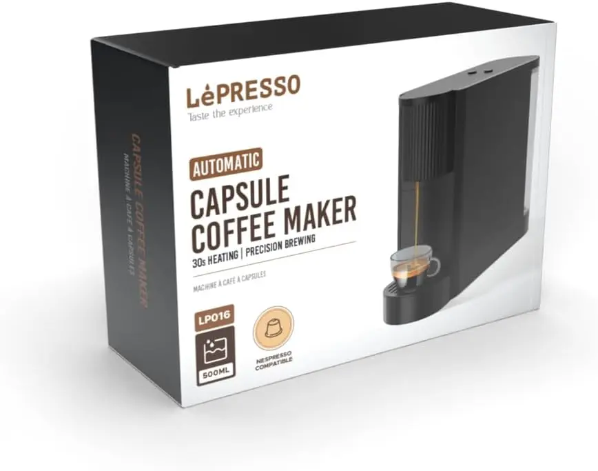 LePresso 500ml Automatic Capsule Coffee Maker 30s Heating  & Precision Brewing LPCFFM0016