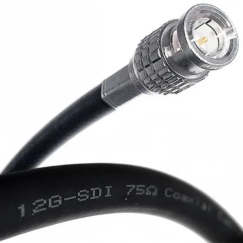 Canare 50Mtr 75-Ohm Mobile 12G-SDI UHD Video Coax Cable With 12G BNC Connector & Canare CB055W Cable Boot