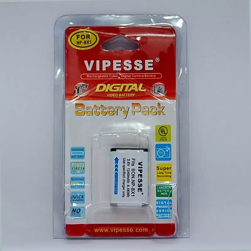 Vipesse NP-BX1 3.6V 1240mAh 4.46Wh Battery for Sony