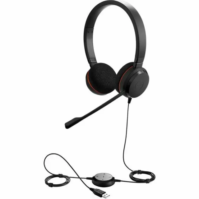 Jabra EVOLVE 20 MS Stereo Wired Headset Black