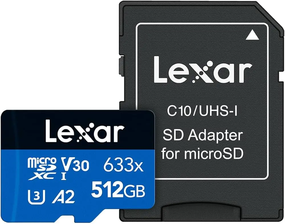 Lexar Blue Series 633x 512GB 100Mbps Micro SDXC UHS-1 Card With Adapter LSDMI512BB633A