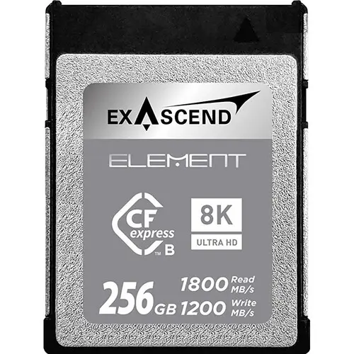 Exascend Element 256GB CFexpress Type B Memory Card R1800Mbps W1200Mbps EXPC3S256GB V30