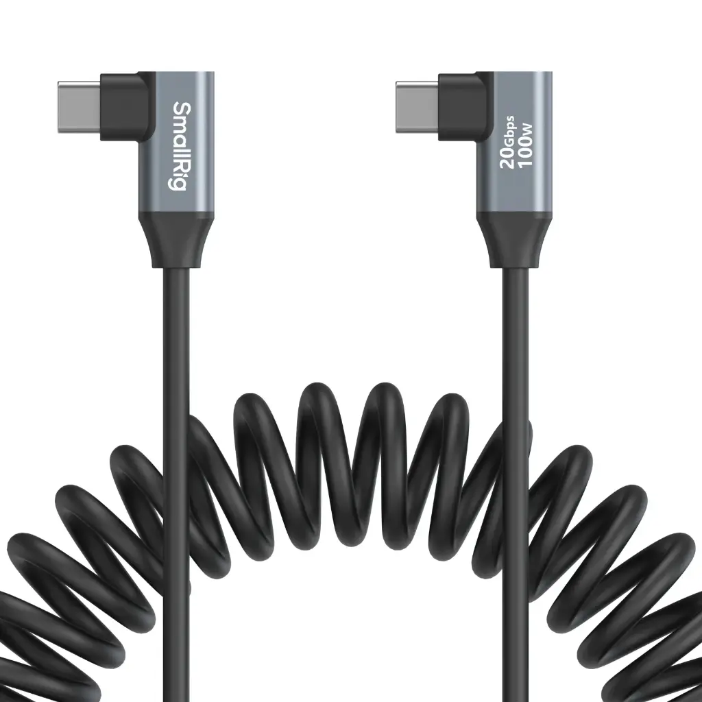 SmallRig USB-C (Angled) to USB-C (Angled) Coiled Data Cable 4793