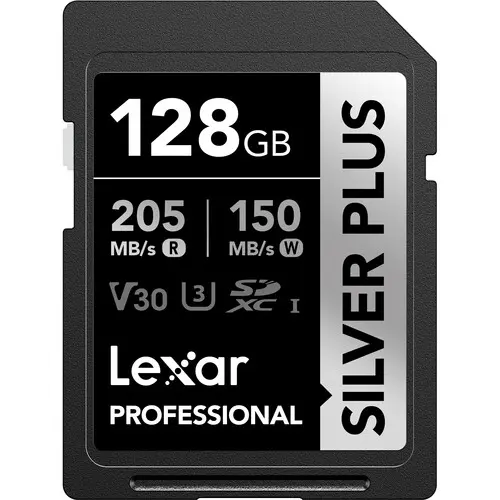 Lexar Professional SILVER PLUS 128GB UHS-I SDXC Memory Card LSDSIPL128G-BNNNG