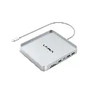 Powerology 24-Inch iMac Compatible USB-C Hub & Stand With SSD Enclosure Silver PMSSDD