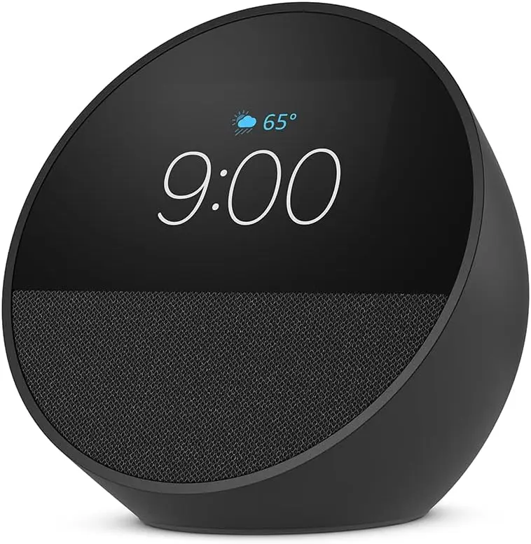 Amazon Echo Spot Smart Alarm Clock with Vibrant Sound + Alexa Charcoal