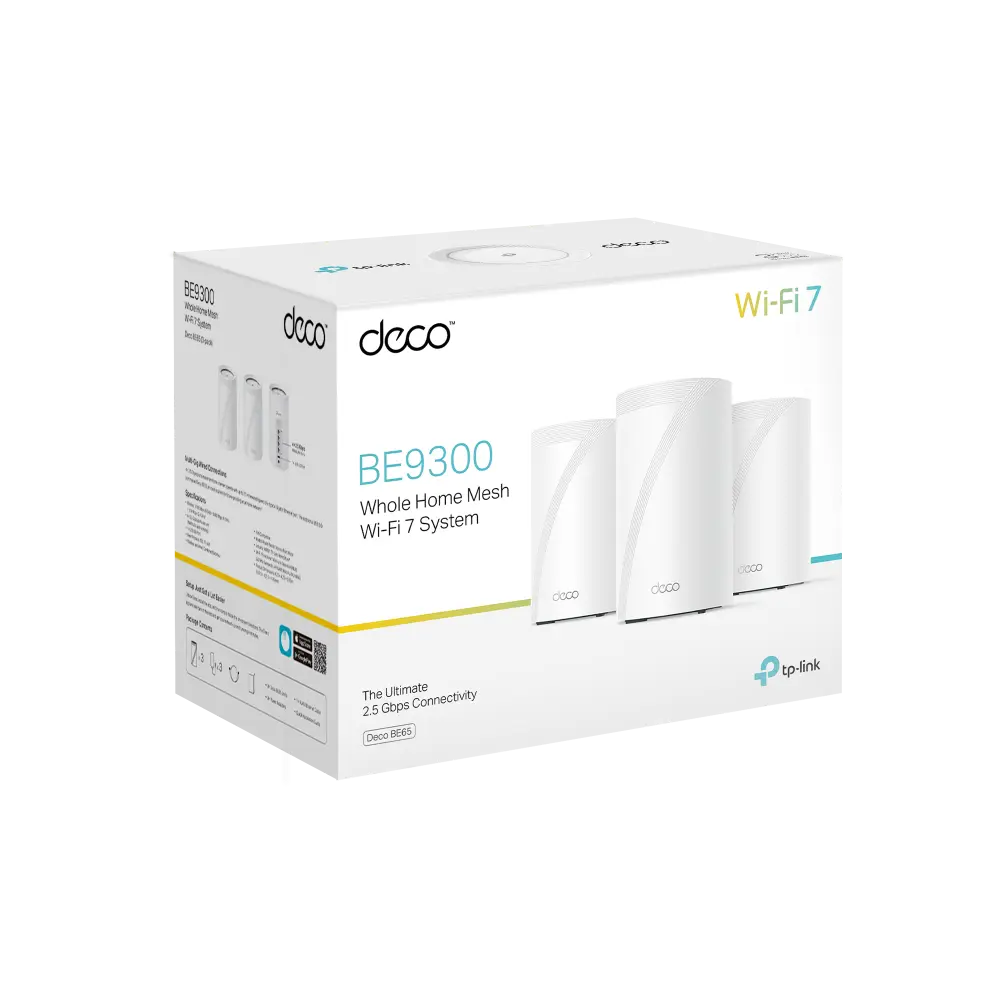 TP-Link Deco BE65 3-Pack BE9300 Whole Home Mesh Wi-Fi 7 System 1750503119