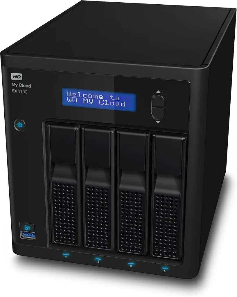 WD My Cloud EX4100 Expert Series 24TB 4-Bay Network Attached Storage NAS Storage Black WUBF22450005