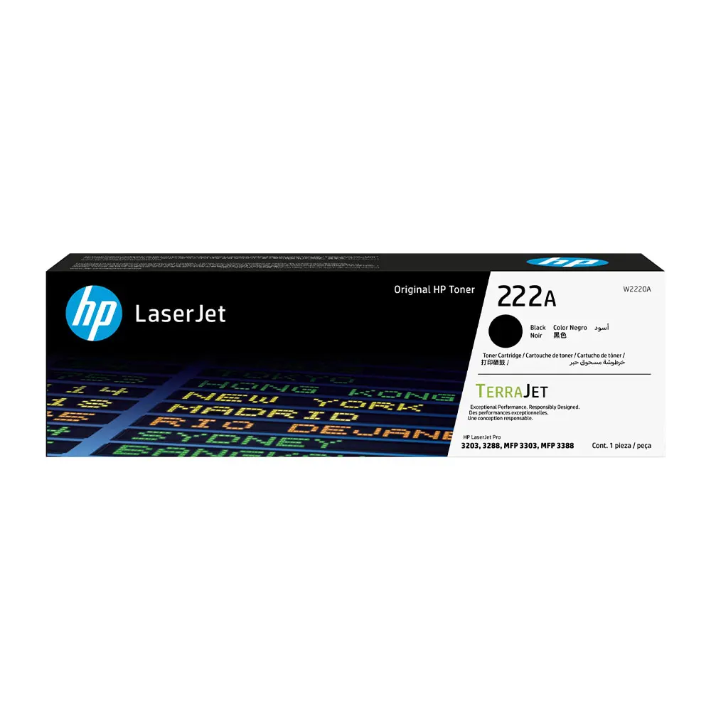 HP 222A Black Original LaserJet Toner Cartridge W2220A