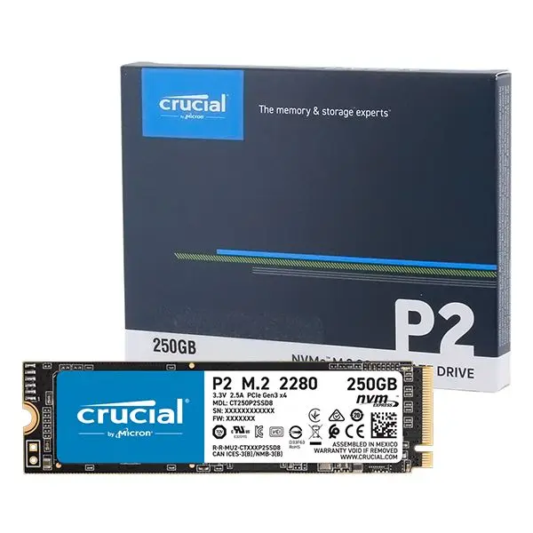 Crucial P2 NVMe M.2 Solid State Drive CT P2SSD8 (250GB) 