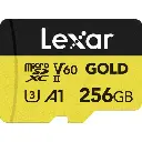 Lexar Gold 256GB MicroSDXC™ UHS-II Memory Card up to 280Mbps Read 180Mbps Write C10 A1 V60 U3 LMSGOLD256G-BNNNG