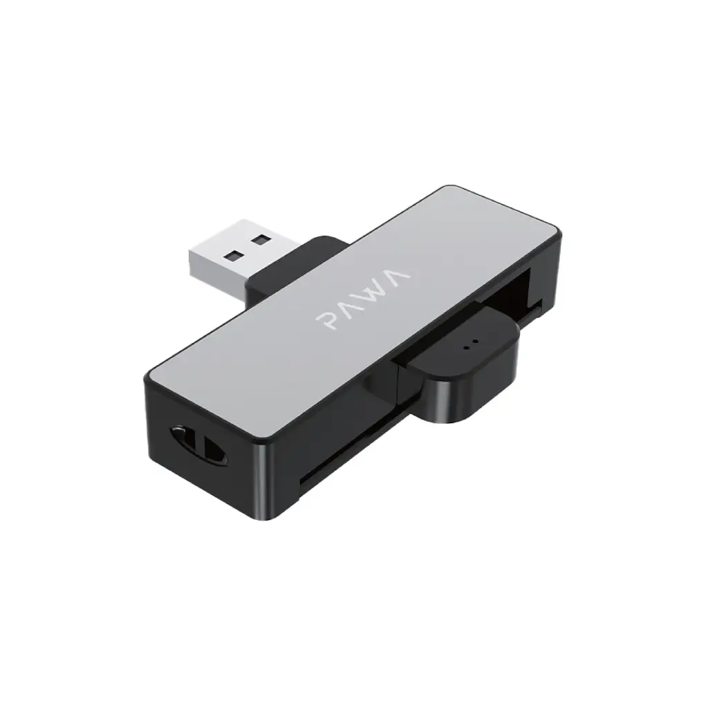 Pawa Mini Single Slot Smart Card Reader Dual Type USB-A & USB-C PW-ATCDR121-BK