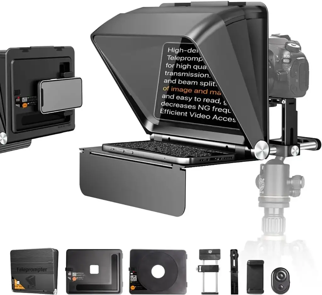 Lensgo TC7II 7.9-Inch Teleprompter for Phone Camera with Remote Control