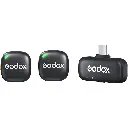 Godox C01 2-Person Wireless Microphone System with USB-C Connector for Mobile Devices (2.4 GHz, Black)