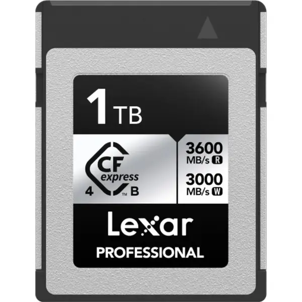Lexar Professional 1TB CFexpress Type B Card Silver Series, up to 3600MB/s read 3000MB/s Write Speed LCXEXS4001T-RNENG