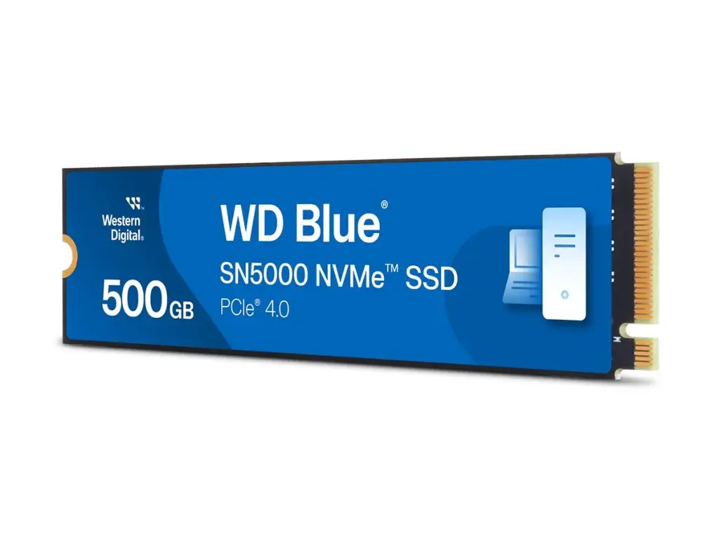 WD Blue SN5000 500GB 5000Mbps PCIe 4.0 M.2 2280 NVMe SSD Storage WDS500G4B0E