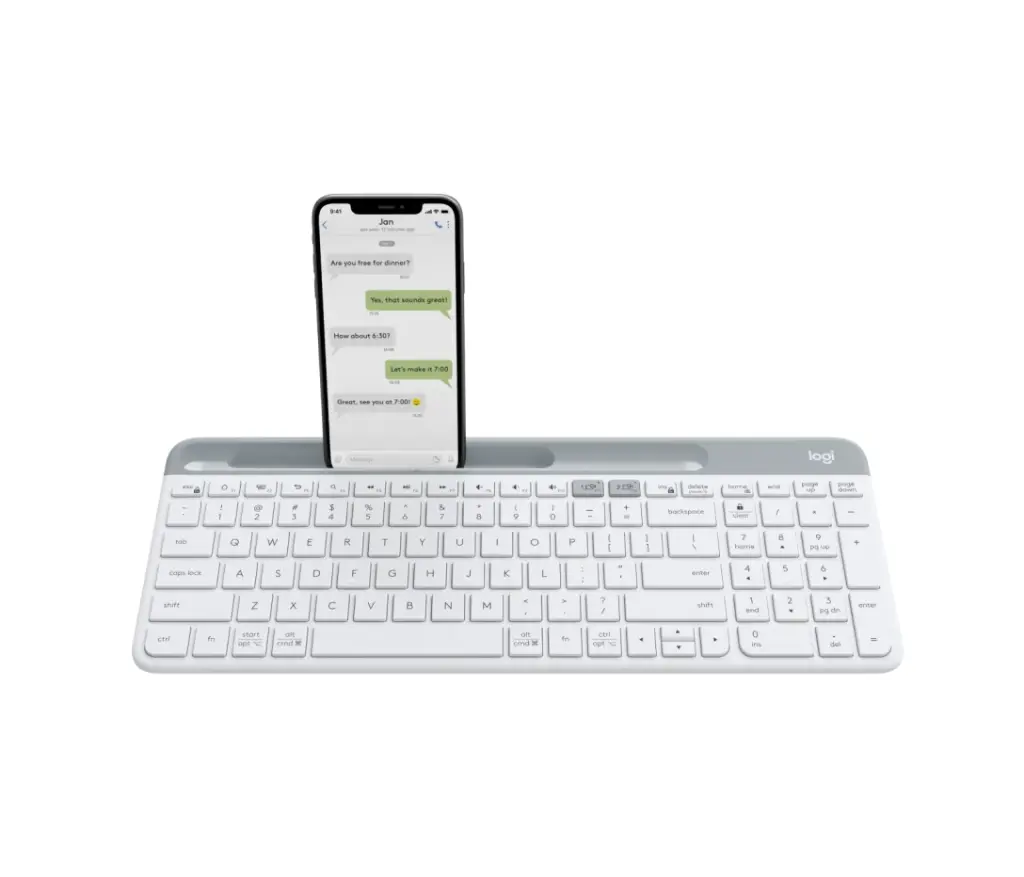Logitech K580 Slim Multi Device Modern Wireless Keyboard White 920-009209