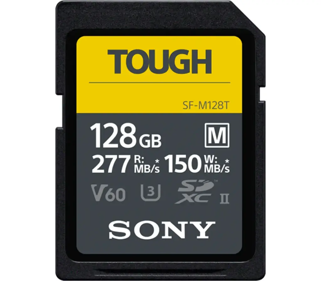 Sony TOUGH 128GB 277MB/s R 150MB/s R SDXC UHS-II V60 Memory Card SF-M128T
