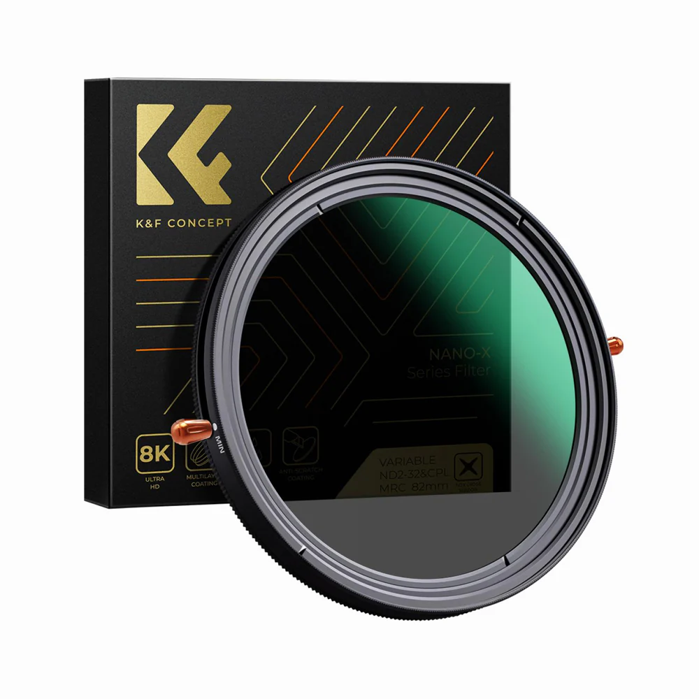 K&F Concept Nano-X Series 95mm Variable ND2-ND32 VND+CPL Filter Black KF01.2325V1
