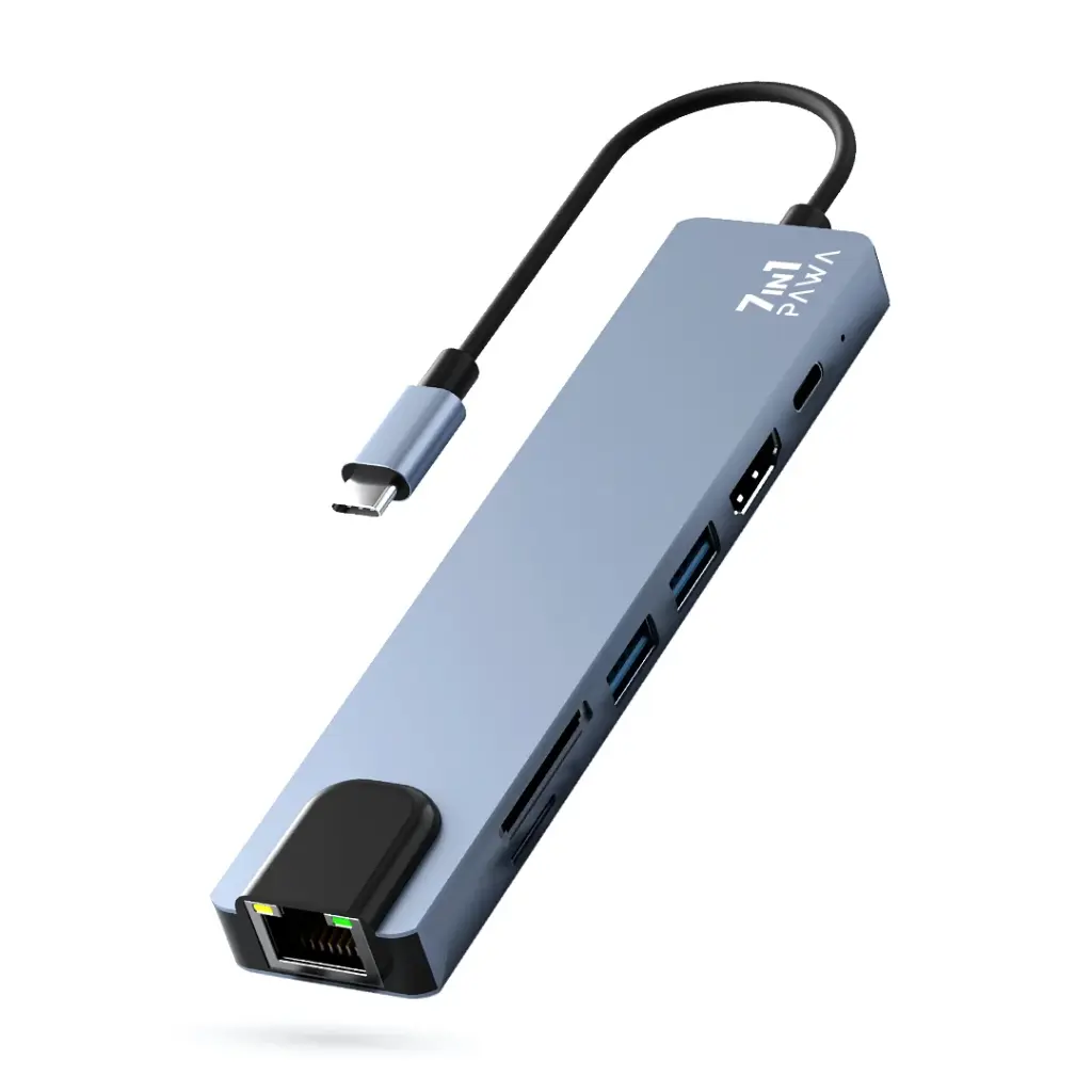 Pawa 7in1 USB-C Hub With 4K HDMI PW-TCHUB714