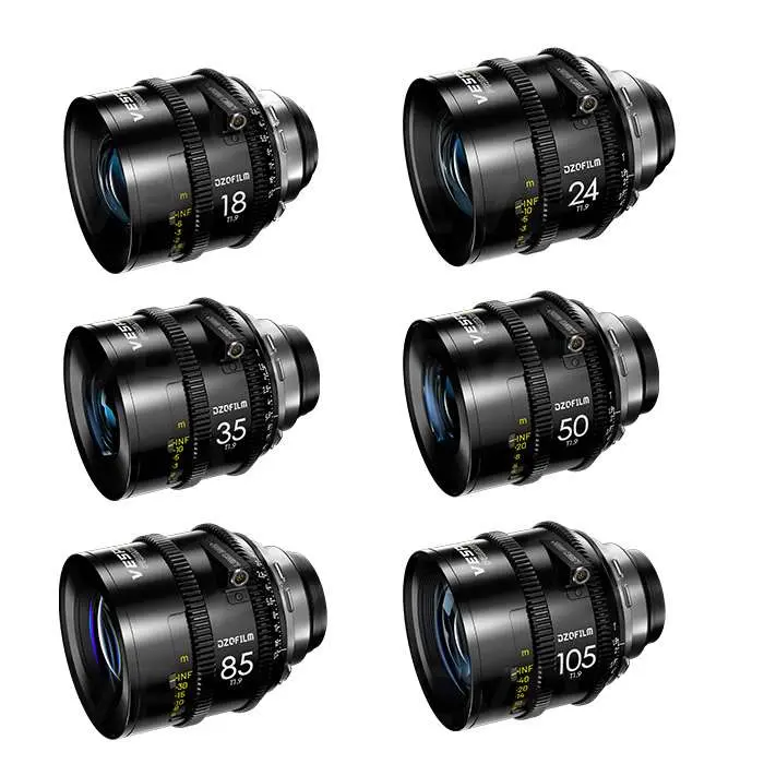 DZOFilm Vespid2 T1.9 Prime 6-Lens Kit (PL Mount, Meter) DZO-V26SETMX