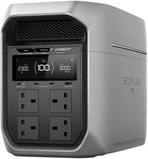 EcoFlow Delta 3 Max Plus 3000w 2048Wh Portable Power Station EF-DL3-MP EFD3MP-UK-CBOX 5016401008