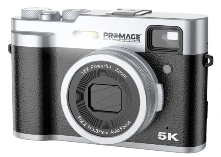 Promage 5K 48MP Dual Screen Digital Camera Brown PC225