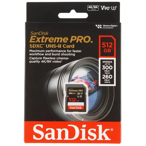 SanDisk Extreme Pro 300Mbps 256GB SDXC UHS-II Card SDSDXDM-256G-GN4IN V90