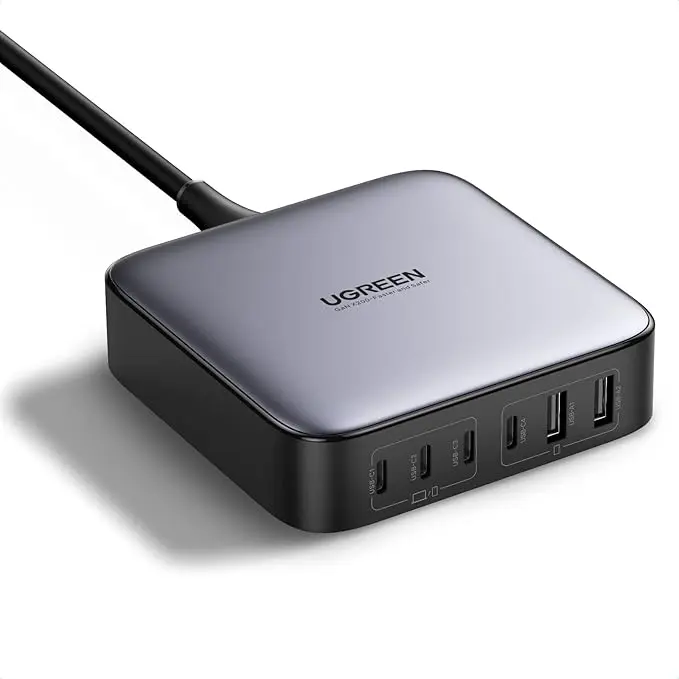 Ugreen Nexode 200w 6-Ports GaN Desktop Fast Charger 4xUSB-C 2xUSB-A CD271