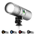K&F Concept RGB SP25C Flashlight for Photography, 4500mAh Aluminum Alloy Studio Video Light, 25W Rechargeable LED Light, 4 Color Fill Light with 20 Gobos, Zoomable Focus KF34.063