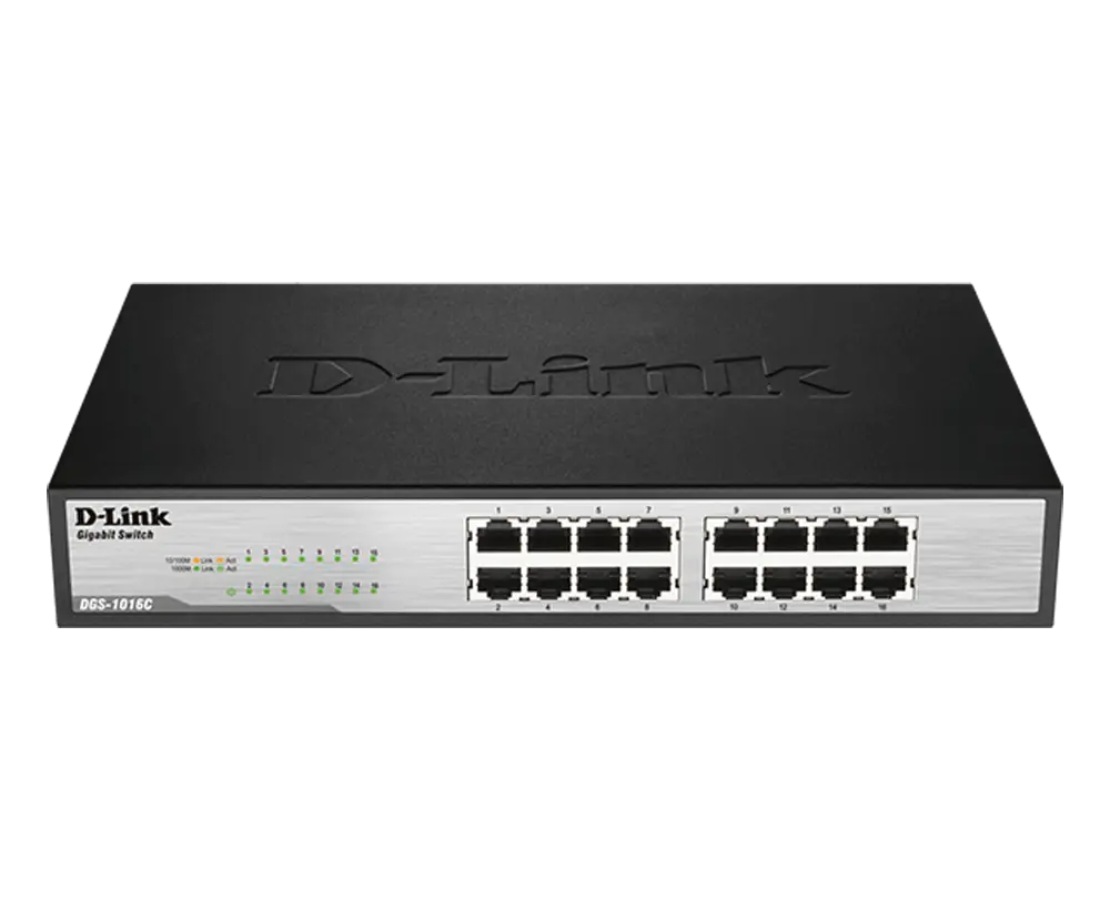 D-Link DES-1016C 16-Port 10/100Mbps Unmanaged Ethernet Switch