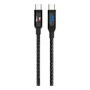 Swiss Military 100W USB-C To USB-C Braided Cable With LED 1M Black SM-CB-CC100WLED-1M-BLK