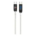 Swiss Military 100W USB-C To USB-C Braided Cable With LED 1M White SM-CB-CC100WLED-1M-WHI