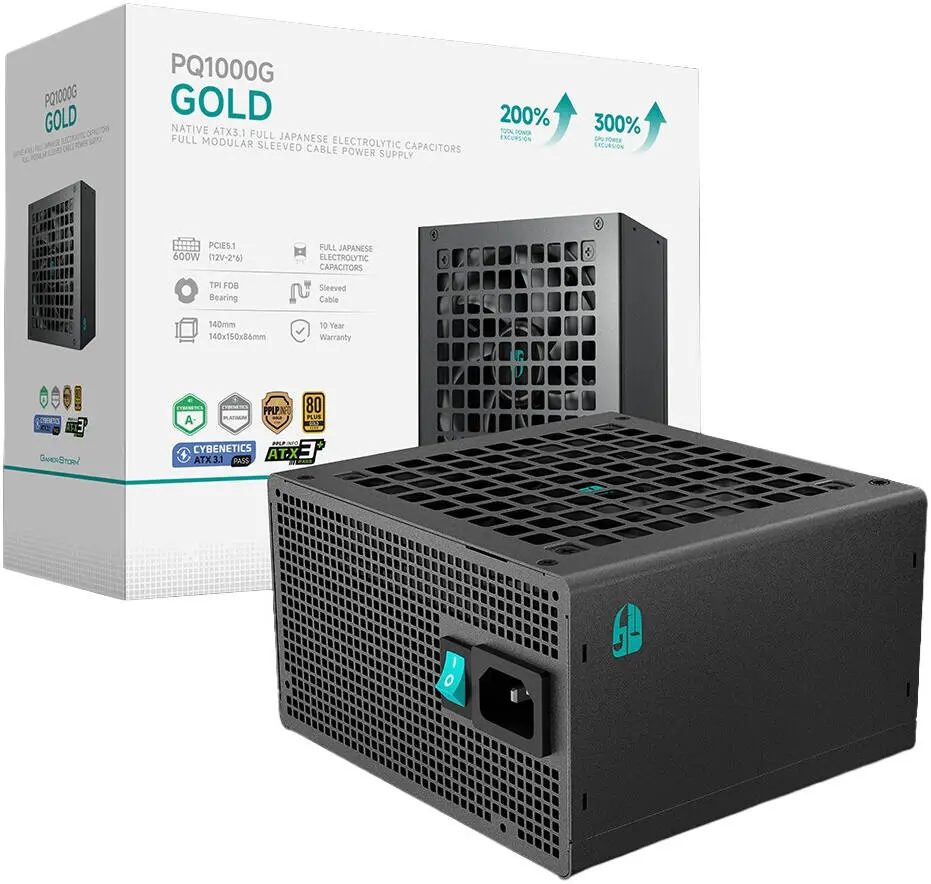 DeepCool PQ1000G 1000W 80 Plus Gold Fully Modular Power Supply R-PQA00G-FD1B-JGUK-V1